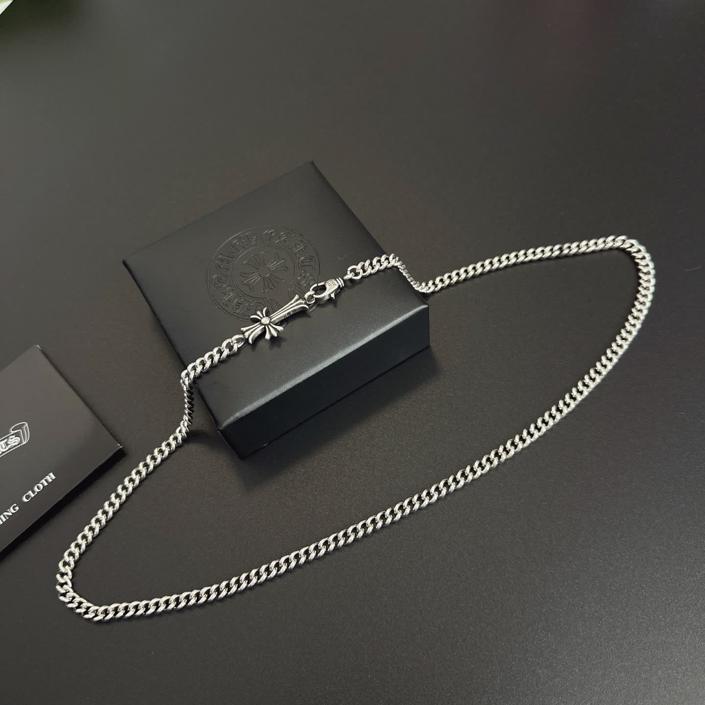 Chrome Hearts Silver Chain with Cross Pendant